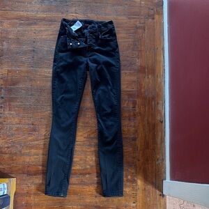 Mother The Pixie Black High-Waisted jeans